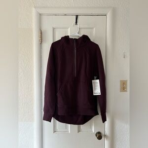 NWT Lululemon Scuba Oversized Half-Zip Long Hoodie in Black Plum size M/L
